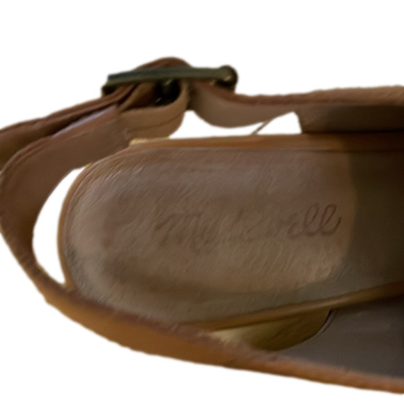 MADEWELL The Cary Peep Toe Leather Slingback Shoes size 9 - Picture 2 of 9
